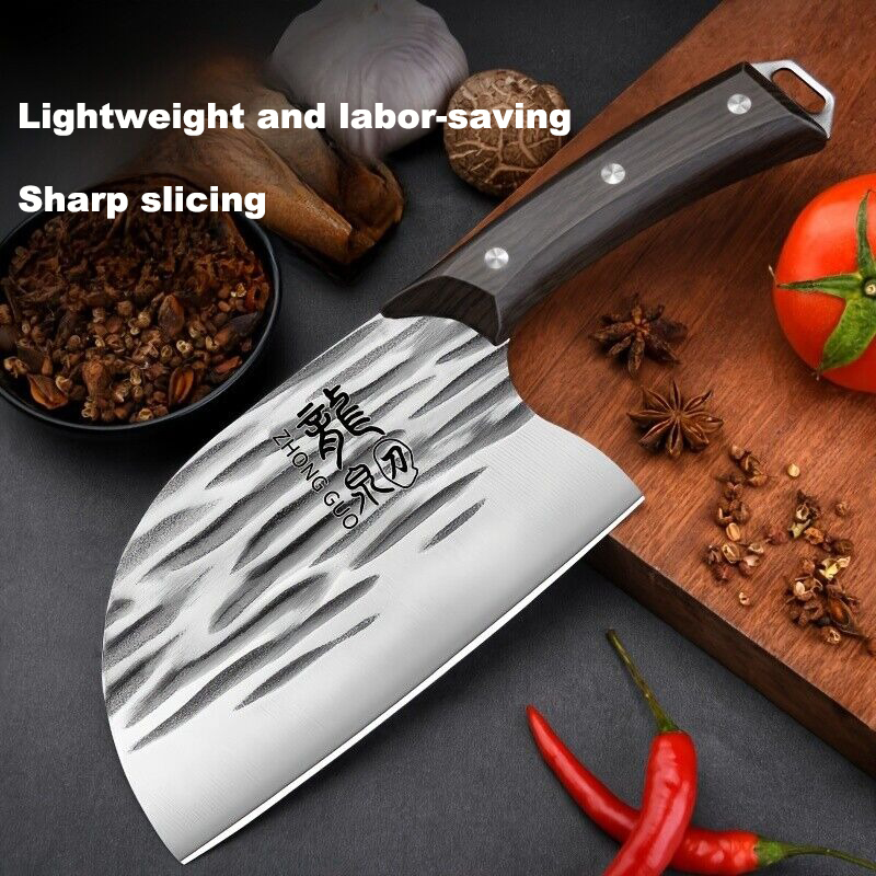 Wok Carbon Steel - Couteau de Cuisine Forgé, Tranchant Ultra