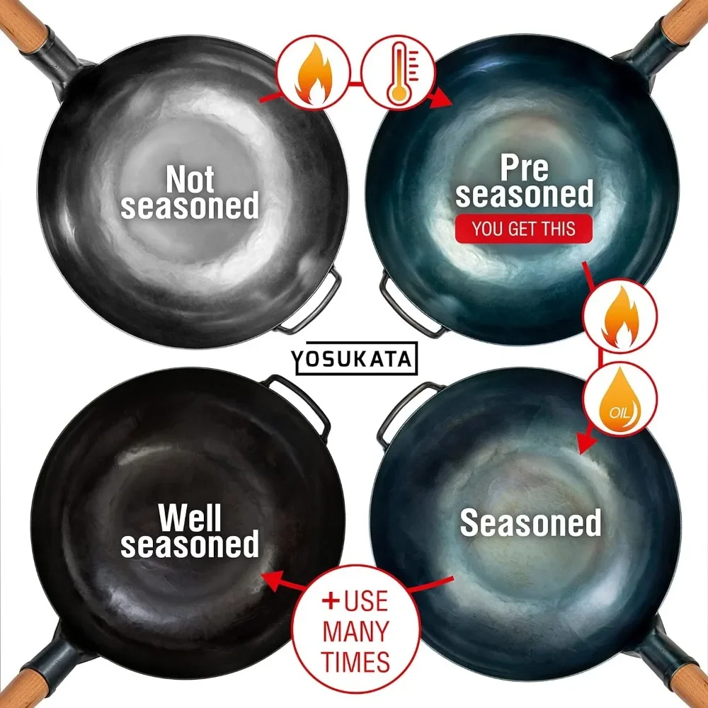 Une poêle Wok à fond plat - Wo - Wok Carbon Steel avis et prix