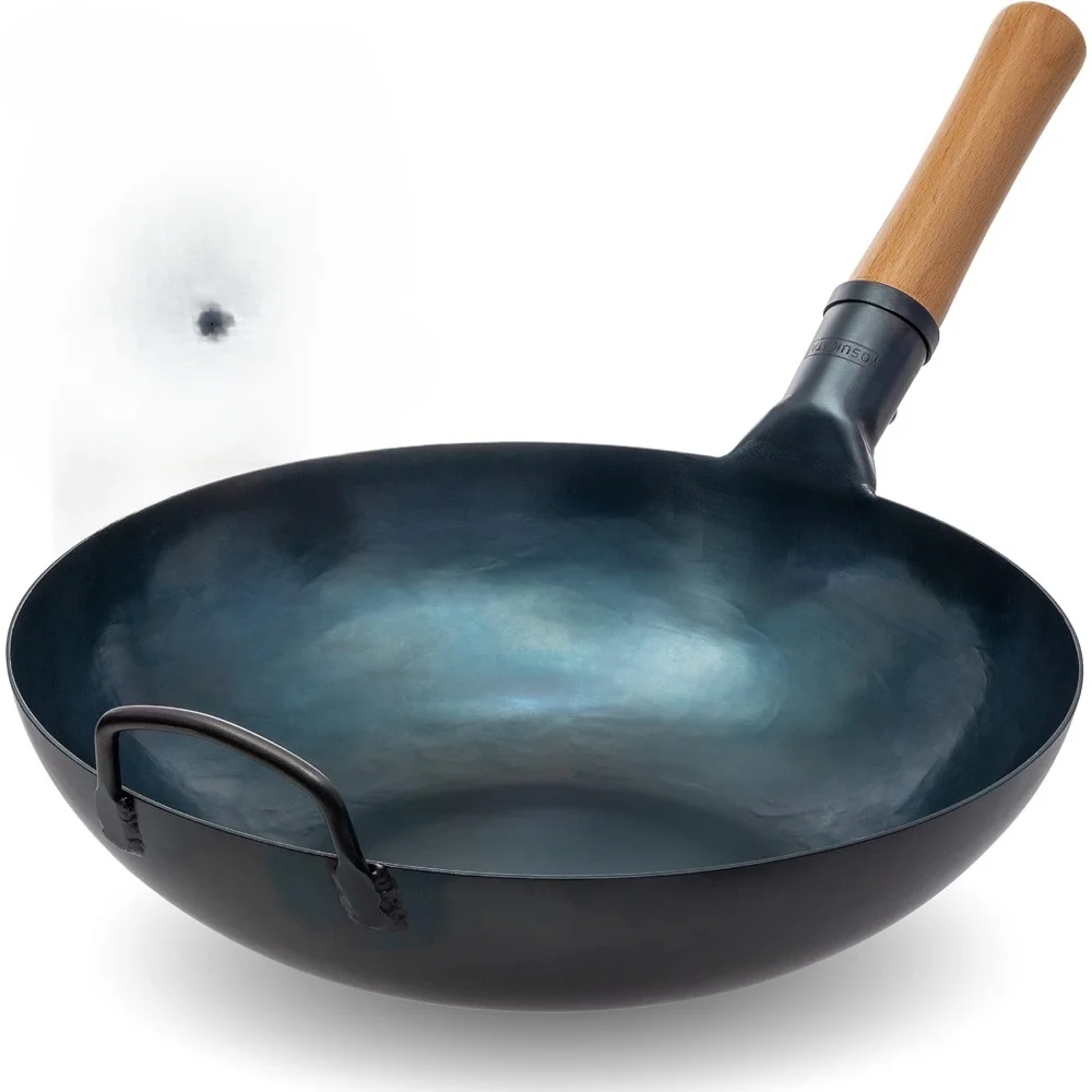 Une poêle Wok à fond plat - Wo - Wok Carbon Steel avis et prix
